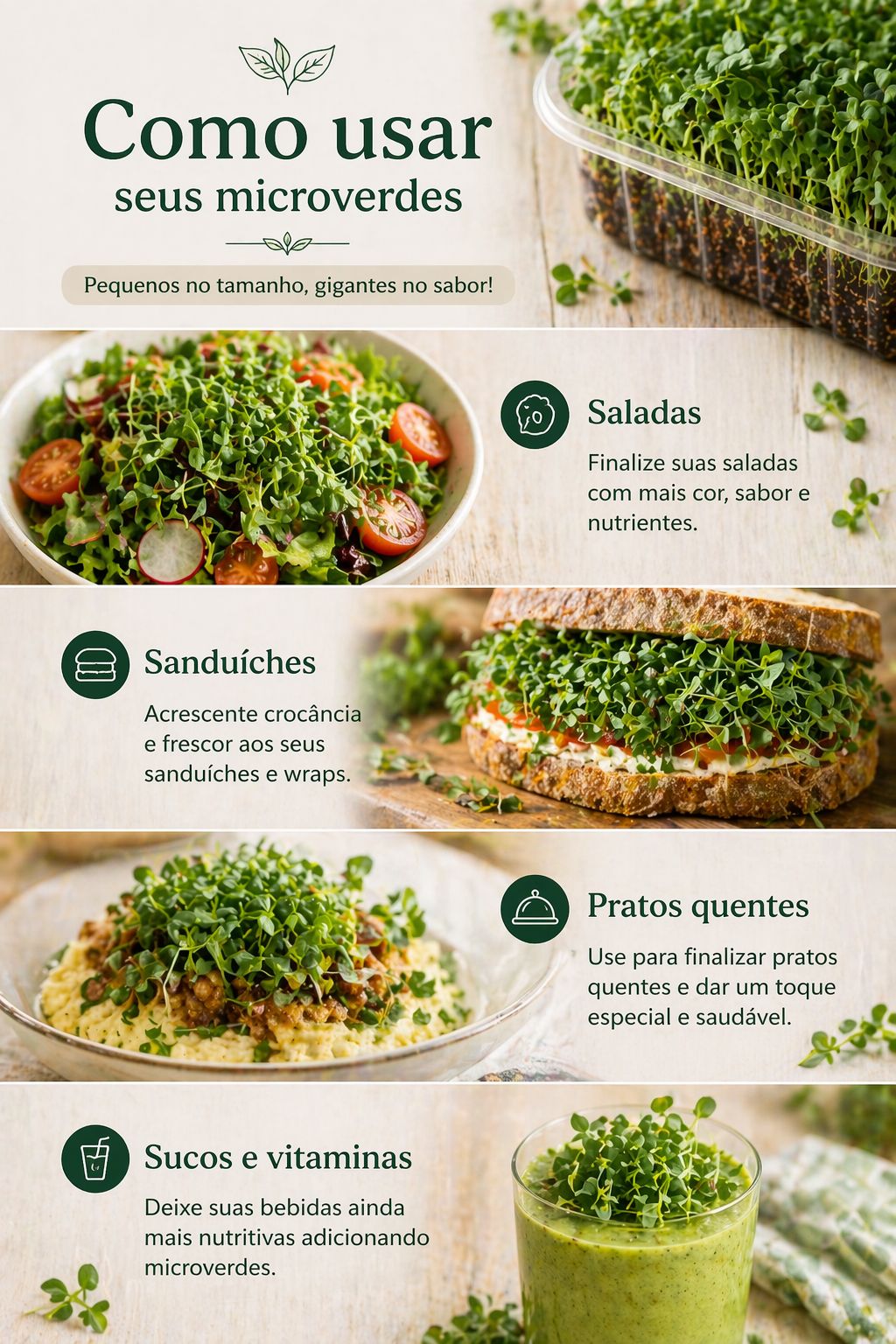 Como usar microverdes